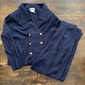 Perceptions Vintage Blue Striped Women’s Suit 16